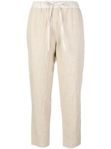 École De Curiosités High Waist Tapered Trousers - Nude & Neutrals