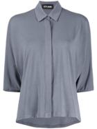 Styland Concealed Button Shirt - Grey