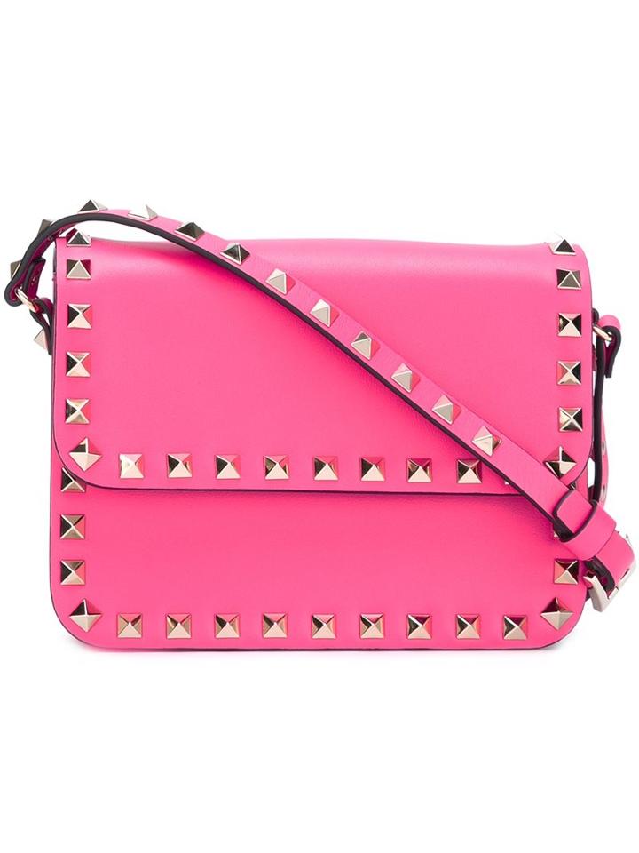 Valentino 'rockstud' Crossbody Bag, Women's, Pink/purple, Calf Leather