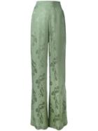 Etro Floral Pattern Trousers, Women's, Size: 40, Green, Silk/viscose