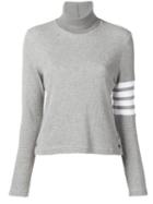 Thom Browne 4-bar Compact Waffle Turtleneck - Grey