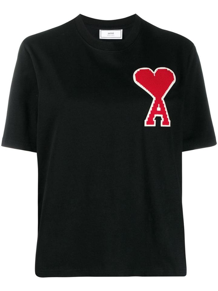 Ami Paris Big Ami Coeur Patch T-shirt - Black