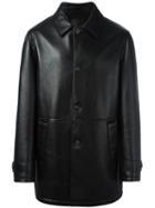Desa 1972 'supertuin' Coat, Men's, Size: 48, Black, Leather/polyester/acetate/wool