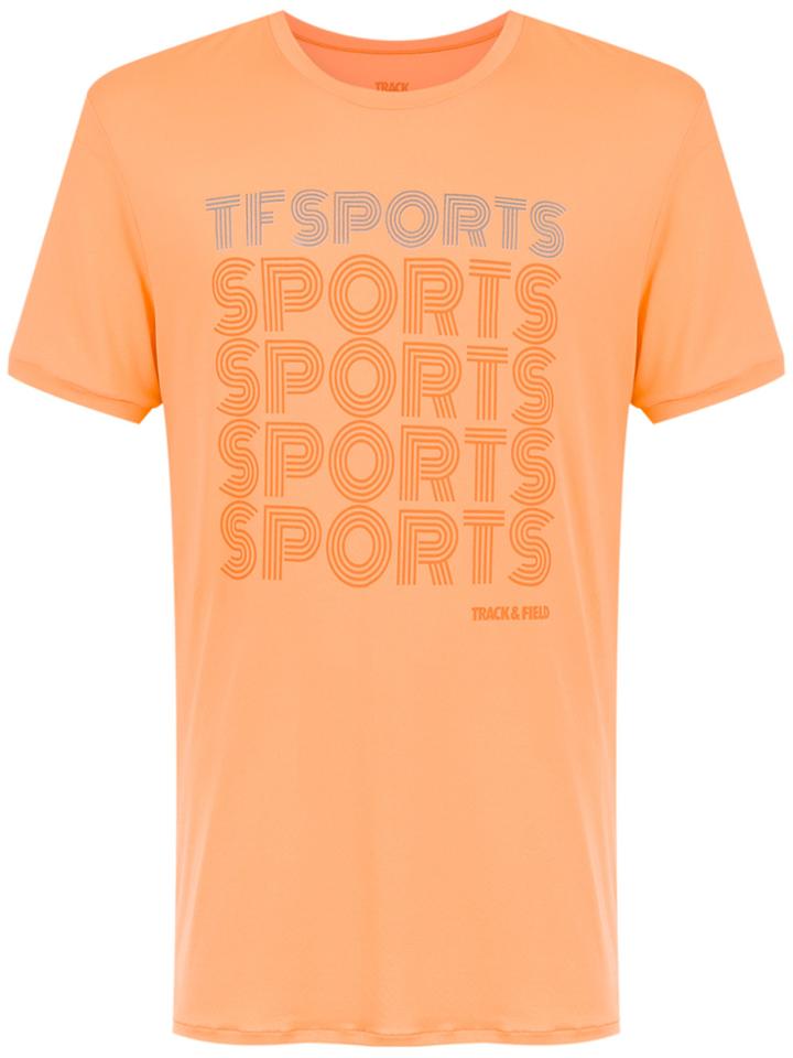 Track & Field Sports Print T-shirt - Yellow & Orange