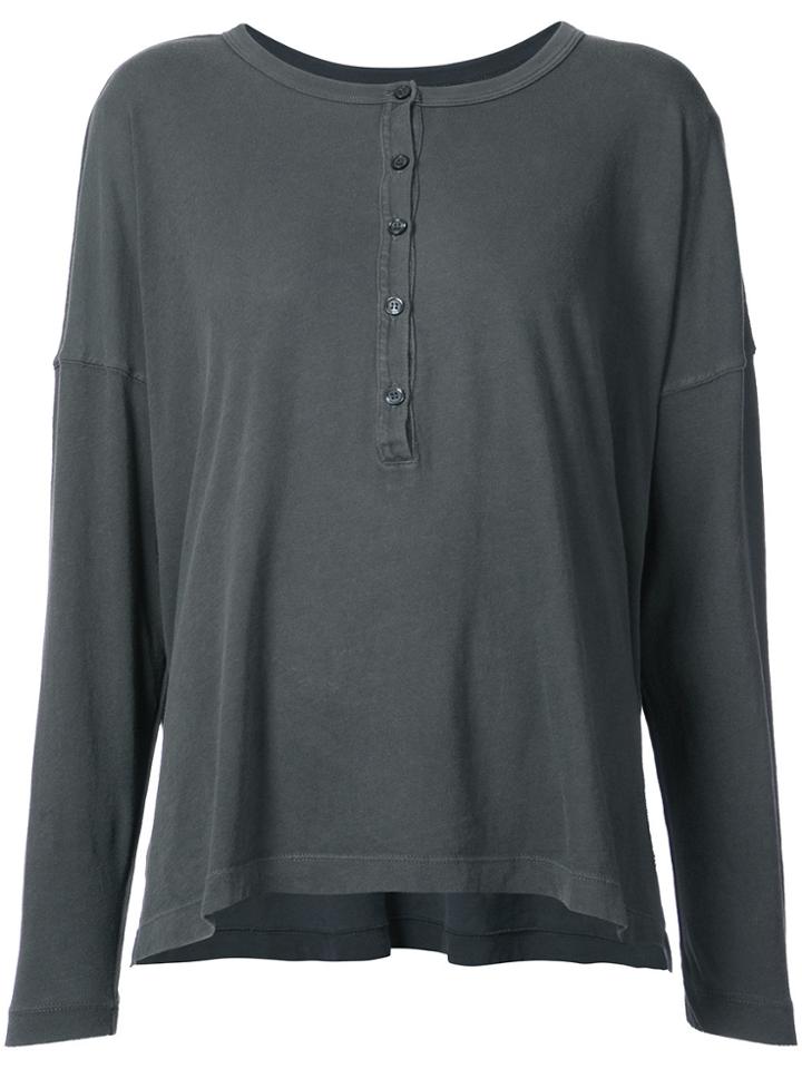 The Great The Slouch Henley Top - Grey