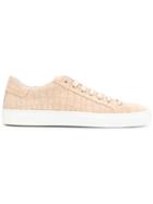 Hide & Jack Crocodile Effect Sneakers - Neutrals