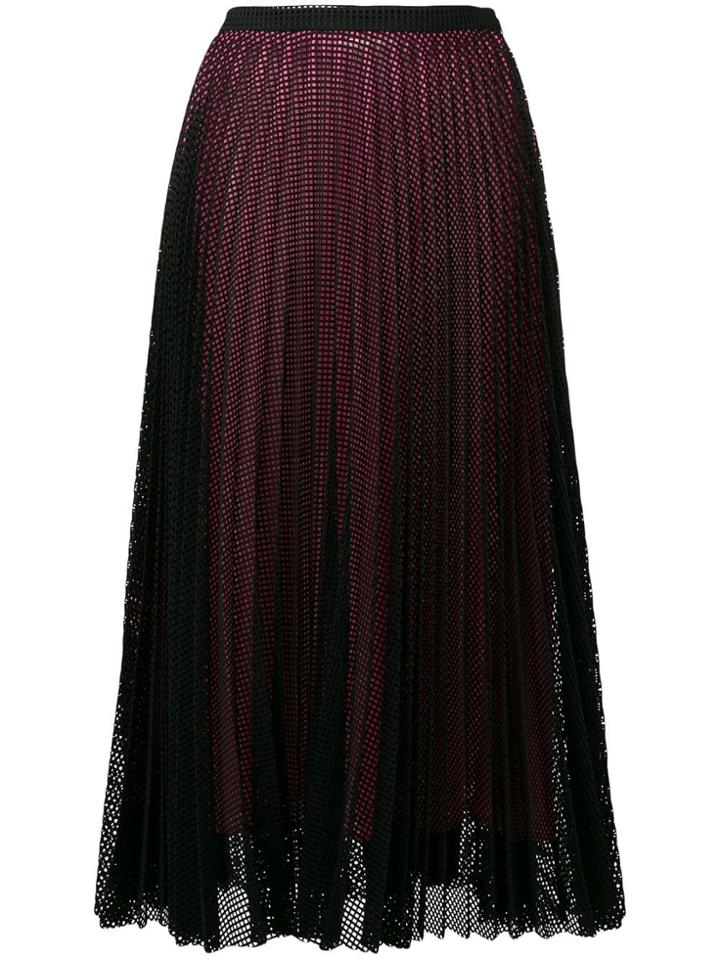 Marco De Vincenzo Mesh Layer Pleated Skirt - Black