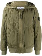 Stone Island Quilted Hooded Jacket - Green