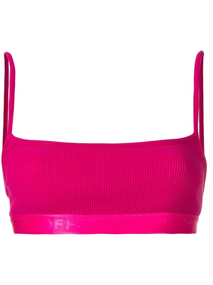 Off-white Logo Band Crop Top - Pink