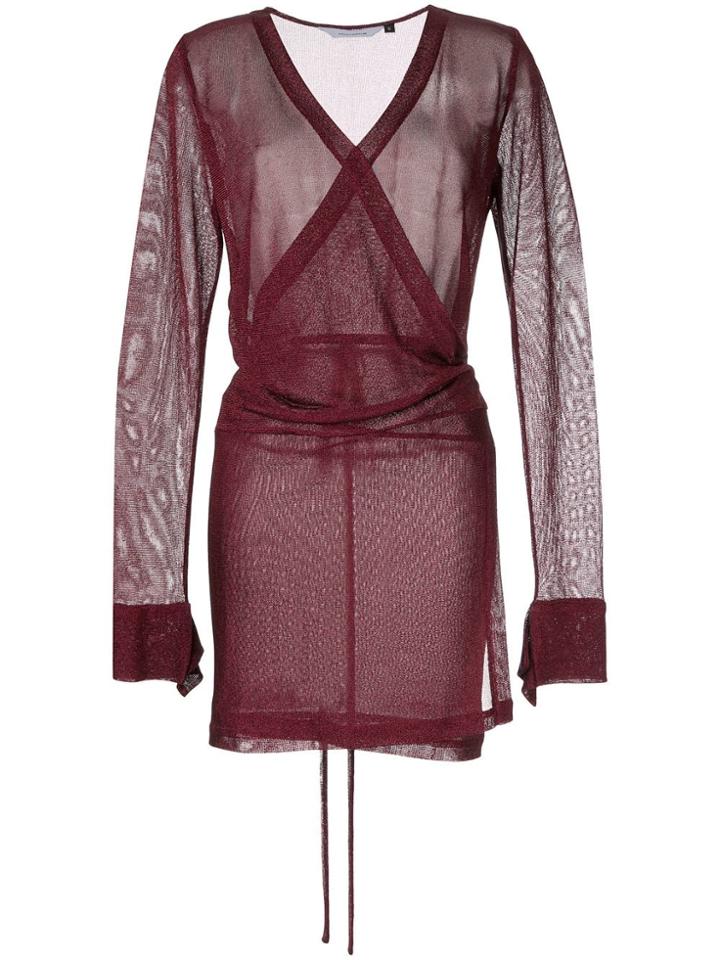 Kacey Devlin Formation Mini Wrap Dress - Red