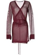 Kacey Devlin Formation Mini Wrap Dress - Red