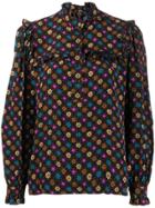 Yves Saint Laurent Pre-owned 1970's Floral Print Blouse - Black