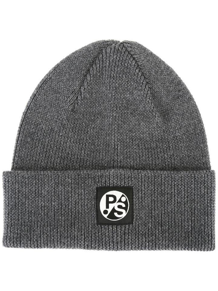 Ps By Paul Smith Ribbed Beanie, Men's, Grey, Merino