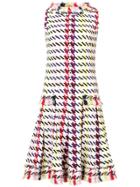 Oscar De La Renta Graphic-print Fringed Flared Dress - Multicolour