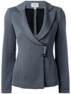 Armani Collezioni Wrap Front Blazer, Women's, Size: 42, Grey, Polyester/cotton/polyamide/spandex/elastane