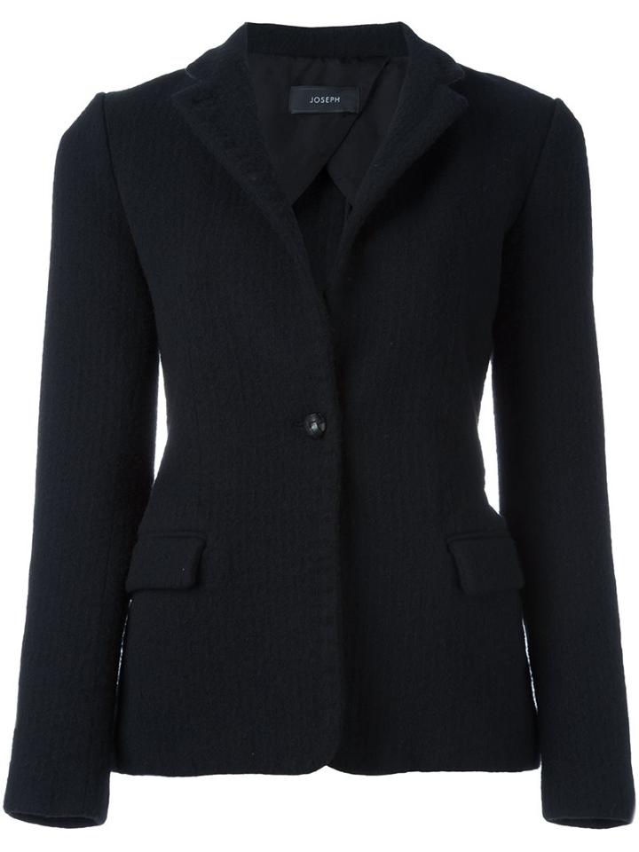 Joseph Single Breasted Blazer, Women's, Size: 40, Black, Polyester/acetate/viscose/wool