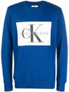 Ck Jeans Ck Logo Sweater - Blue
