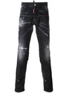 Dsquared2 Cool Guy Distressed Whiskering Jeans, Men's, Size: 52, Black, Cotton/spandex/elastane
