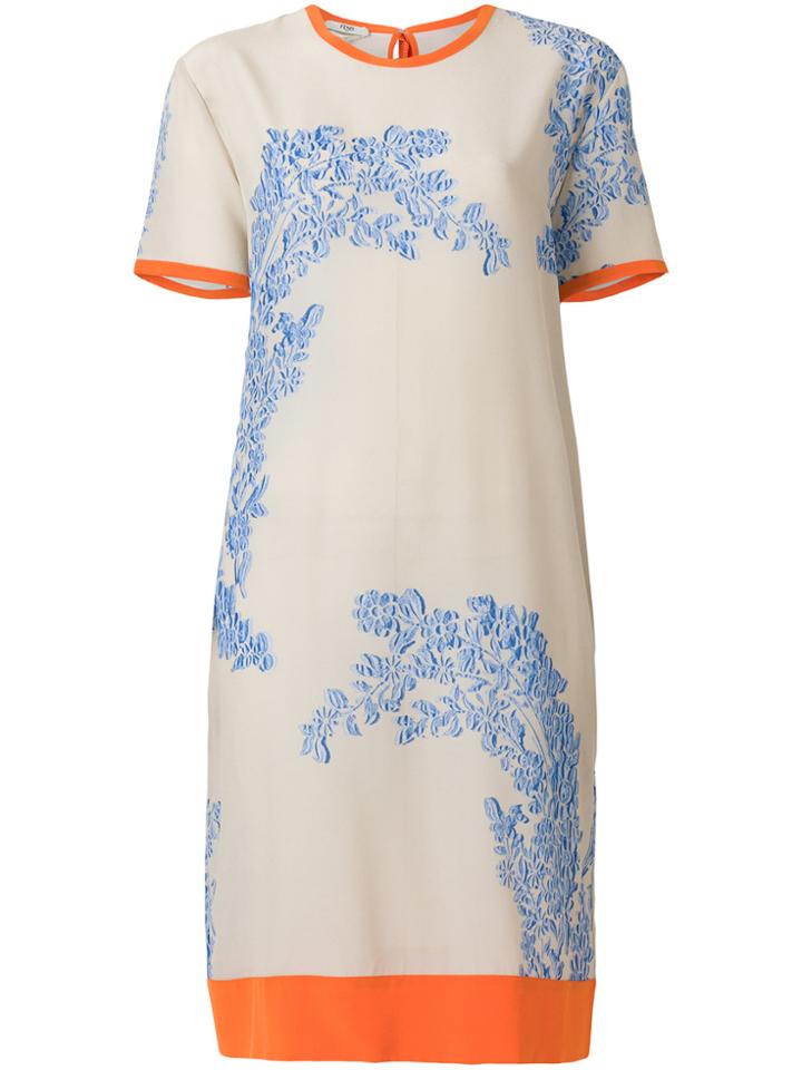 Fendi Floral Design Dress - Nude & Neutrals