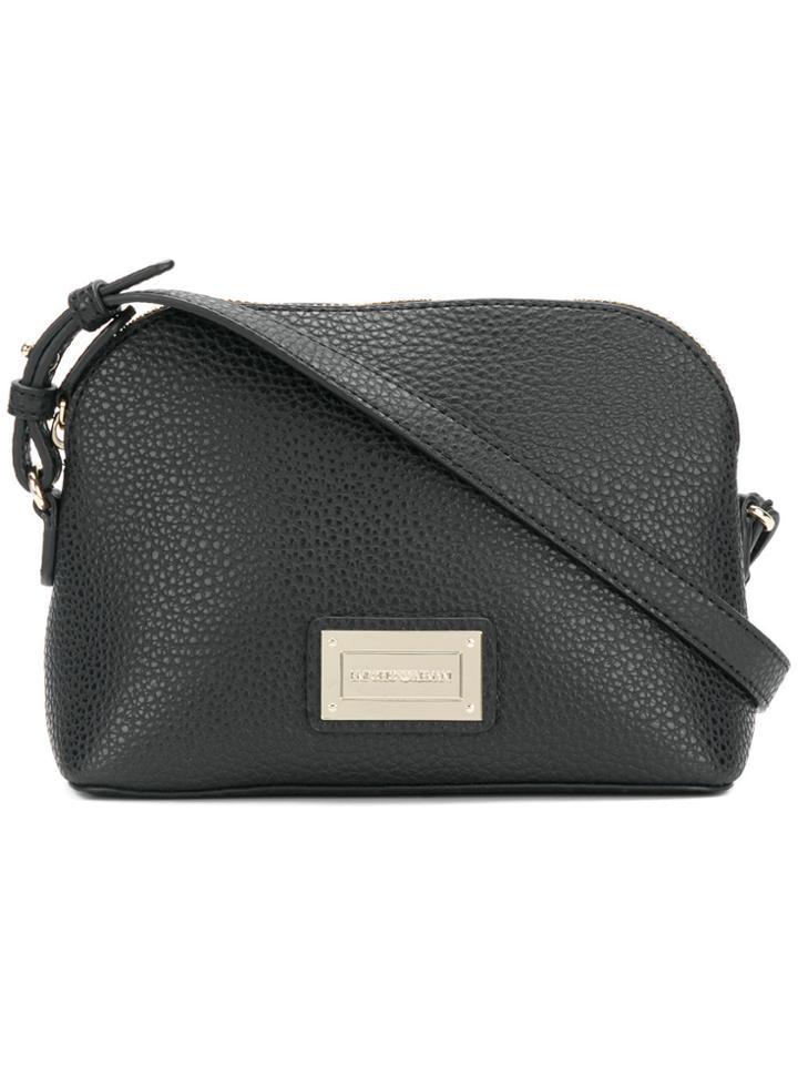 Emporio Armani Front Logo Crossbody Bag - Black