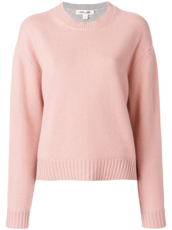 Dvf Diane Von Furstenberg Ribbed Detail Jumper - Pink & Purple