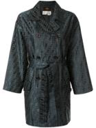 Fendi Vintage Fendi Zucca Pattern Long Sleeve Coat - Blue