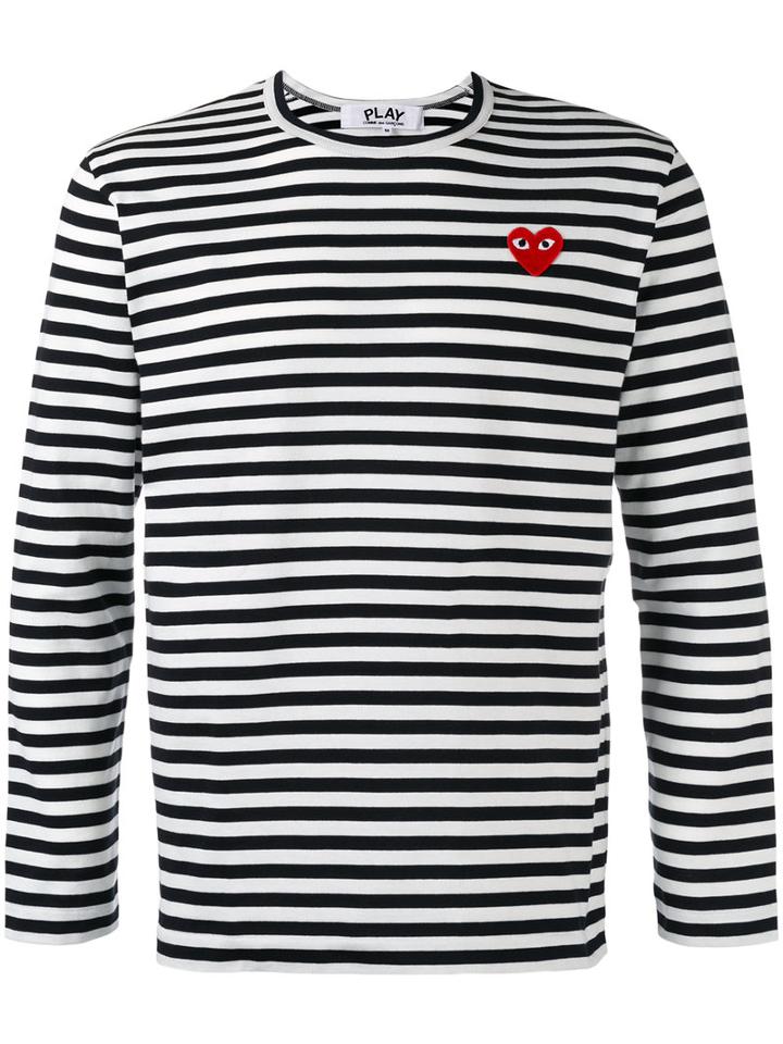 Comme Des Garçons Play Breton Stripe T-shirt, Men's, Size: Xl, Black, Cotton
