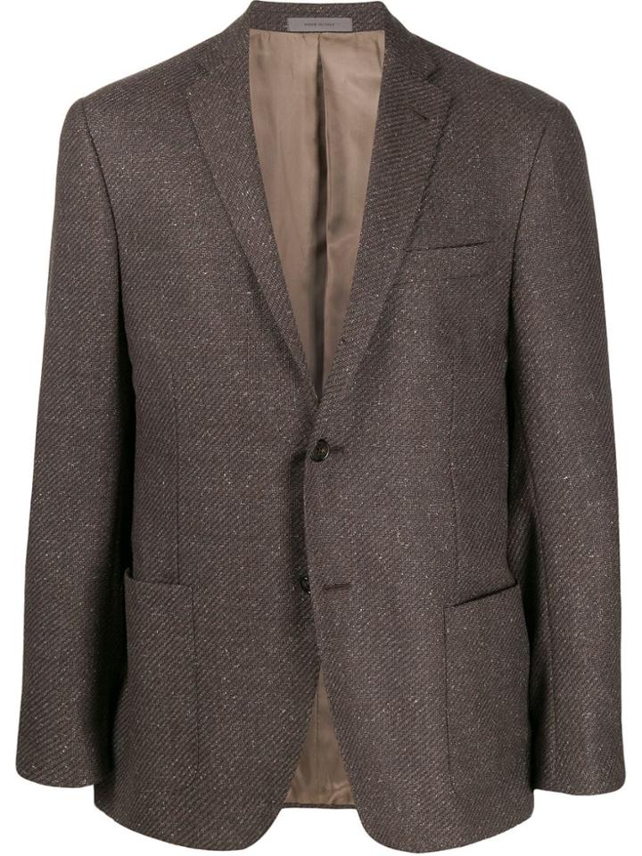 Corneliani Single-breasted Fitted Blazer - Brown