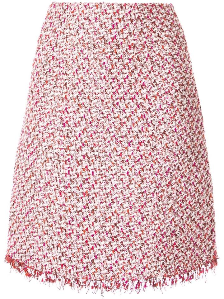 Giambattista Valli Tweed Straight Midi Skirt - Pink