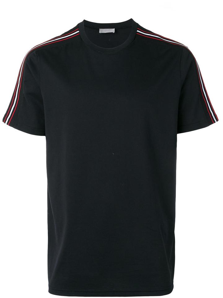 Dior Homme Stripe Sleeve T-shirt, Men's, Size: Large, Black, Cotton/polyamide/spandex/elastane