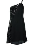 Versus Studded Single Shoulder Dress, Women's, Size: 40, Black, Polyester/polyamide/spandex/elastane/viscose