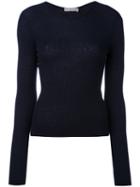 Vince - Rib Cropped Sweater - Women - Cashmere - Xs, Blue, Cashmere