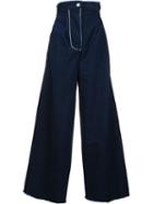 Natasha Zinko Wide Leg Jeans, Women's, Size: 36, Blue, Cotton