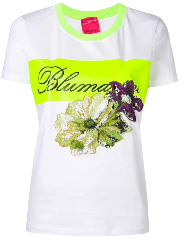 Blumarine Embroidered Flower T-shirt - White