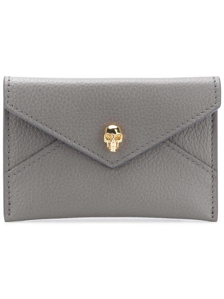 Alexander Mcqueen Skull Envelope Cardholder Wallet - Grey