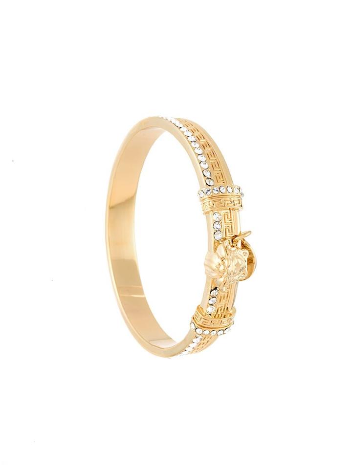 Versace Medusa Bangle, Women's, Metallic, Brass/crystal