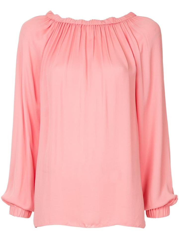 Tibi Ruched Blouse - Pink