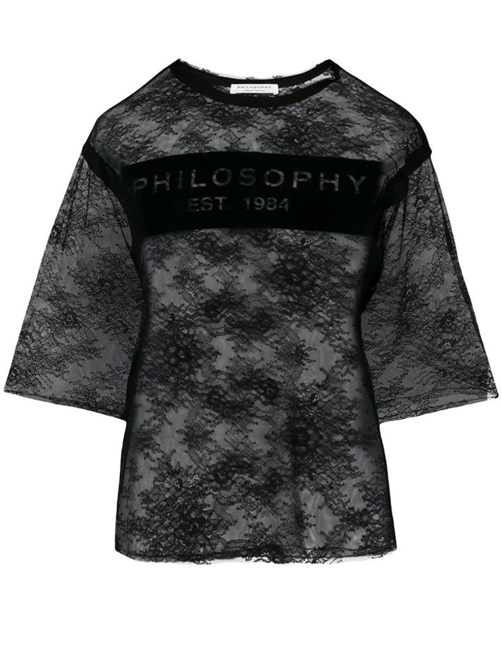 Philosophy Di Lorenzo Serafini Lace Logo T-shirt - Black