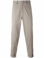 Moncler Cropped Trousers, Men's, Size: 46, Nude/neutrals, Cotton/spandex/elastane