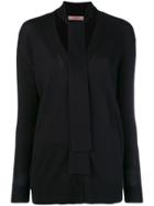 Twin-set Neck-tied Fitted Sweater - Black