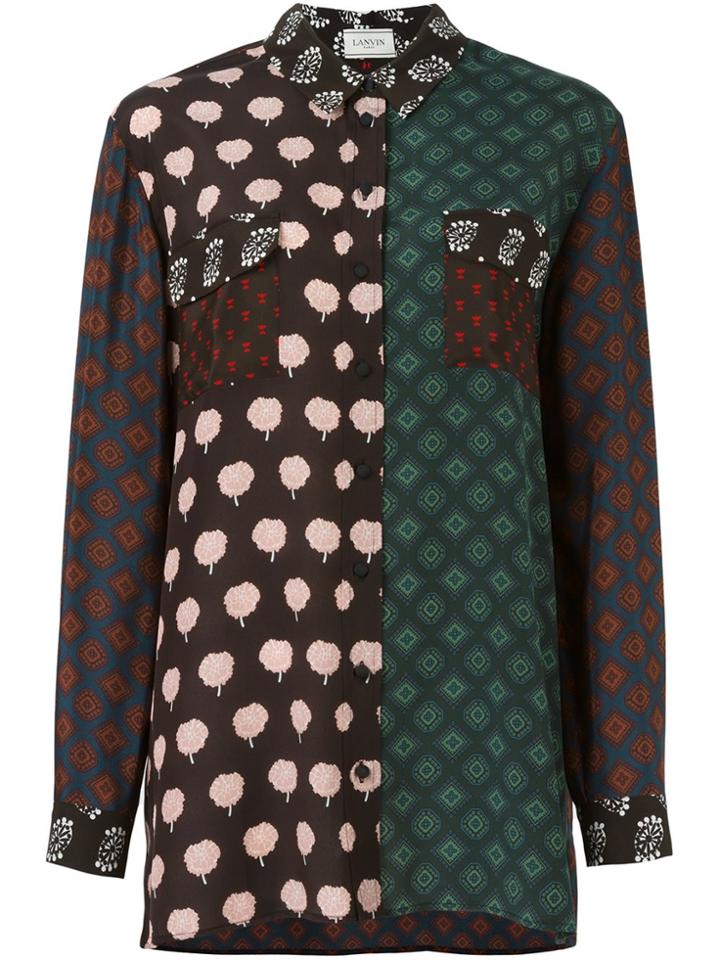 Lanvin Contrast Panel Shirt - Green