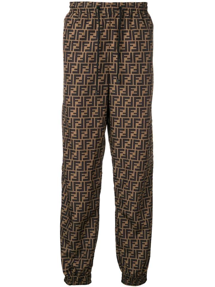 Fendi Ff Print Sweatpants - Brown