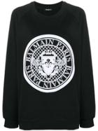 Balmain Logo Stamp Sweatshirt - Black