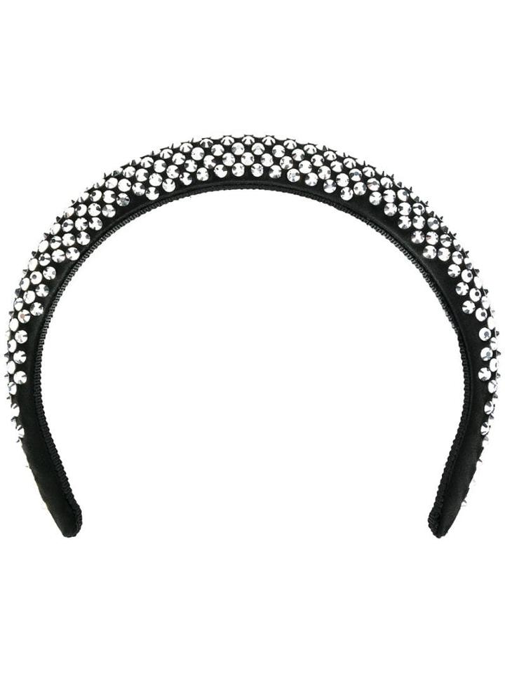 Prada Studded Embellished Headband - Black