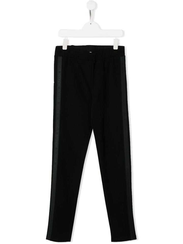 Moncler Kids Logo Trim Leggings - Black