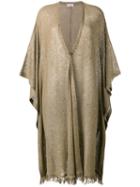Brunello Cucinelli Sequin Embellished Oversized Cardigan, Women's, Size: Xs, Brown, Linen/flax/silk/polyamide