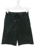 Msgm Kids Teen Washed Out Shorts - Black