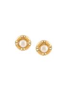 Chanel Vintage Pearl Clip-on Stud Earrings