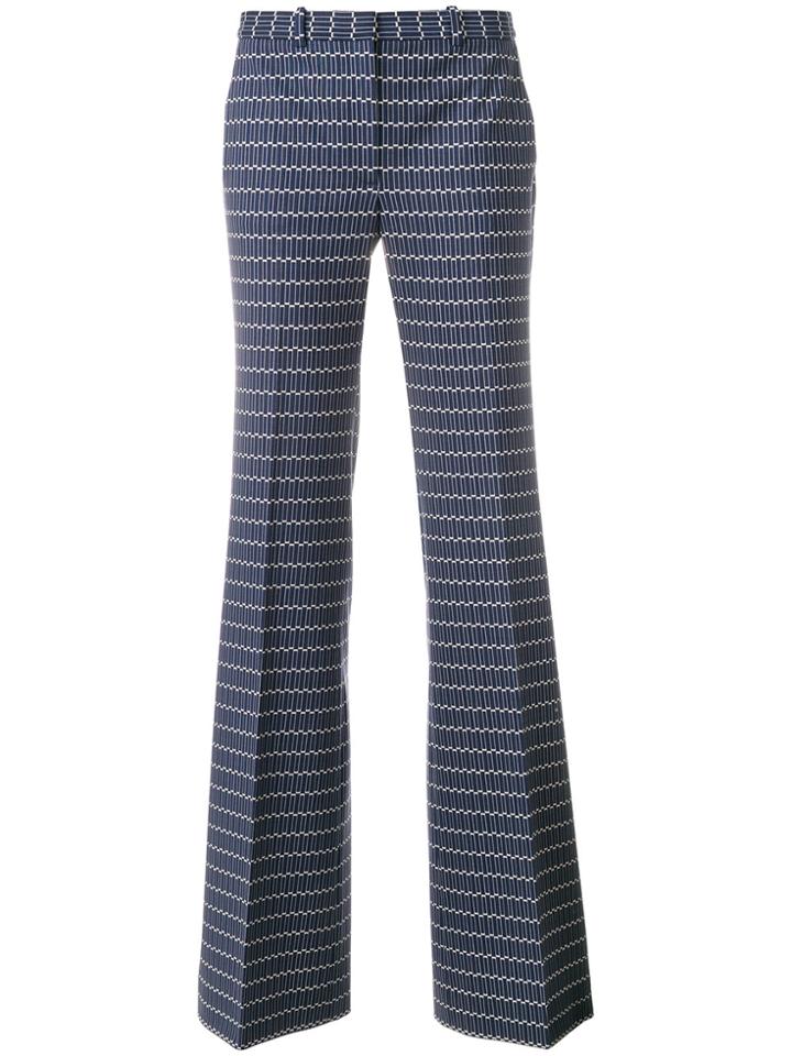 Theory Printed Flared Trousers - Blue