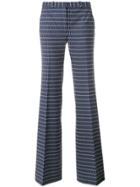 Theory Printed Flared Trousers - Blue